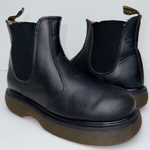 Vintage Dr. Martens 2976 Chelsea Black Greasy Chunky Club MIE Boots UK 4